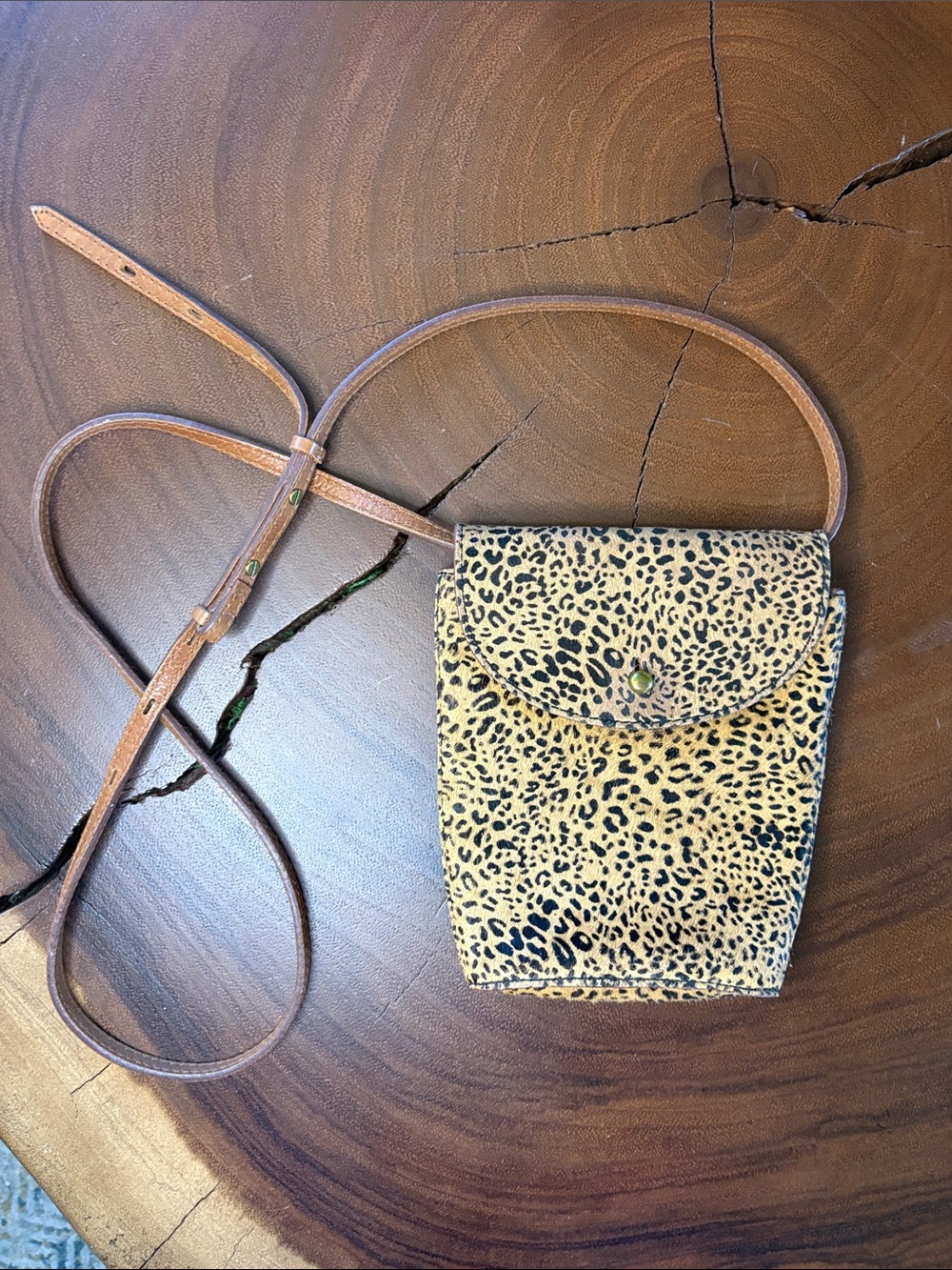 Madewell Memphis Leopard Calf Hair Crossbody Bag Animal Print Leather